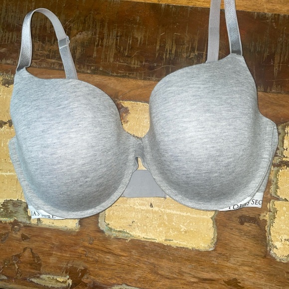 Victoria’s Secret T Shirt Lightly Lined Underwire Demi Gray Bra 34DDD - Picture 6 of 12